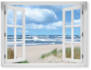 Das Fenster zum Strand - Premium Poster