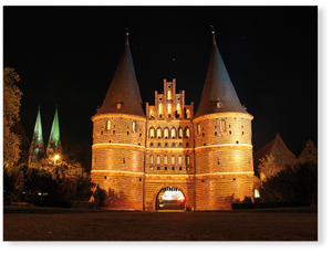 Holstentor bei Nacht - Wandtattoo