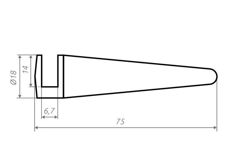 Edelstahl Tischaufsteller für Acrylbilder schräge Form