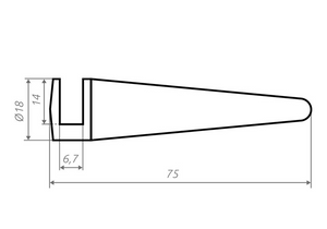 Edelstahl Tischaufsteller für Acrylbilder schräge Form